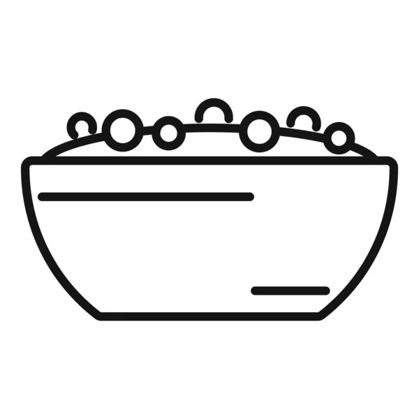 Frühstücksschüssel-Symbol-Umrissvektor. Gesunde Ernährung — Stockvektor
