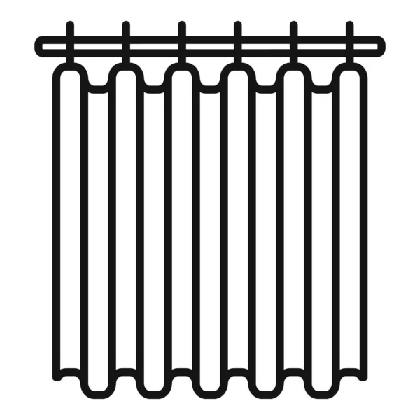 Nette Duschvorhang-Symbol Umrissvektor. Badezimmer Design — Stockvektor