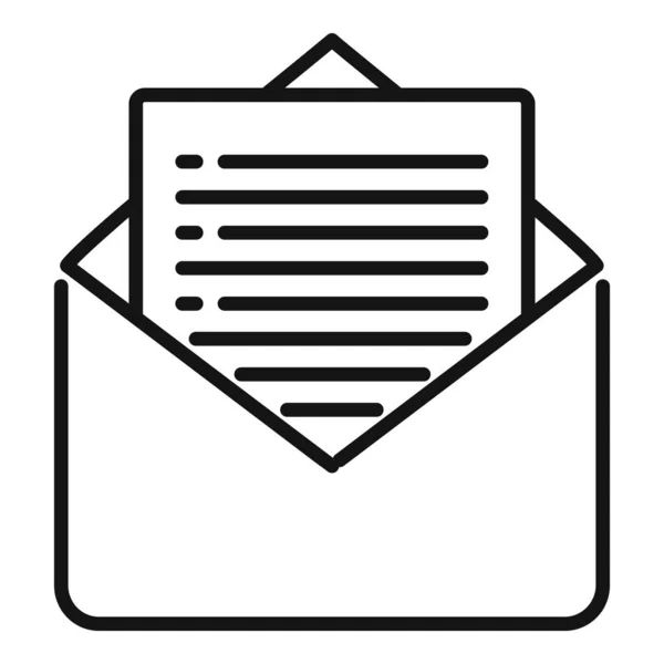 Вектор контура иконки почтового отчета. Бумага — стоковый вектор
