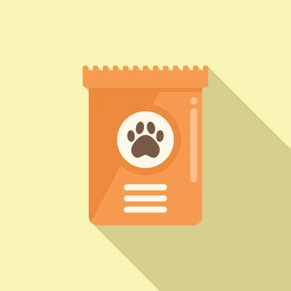 Υγρή τροφή σκύλου πακέτο εικονίδιο επίπεδη διάνυσμα. Ζώο συντροφιάς — Διανυσματικό Αρχείο