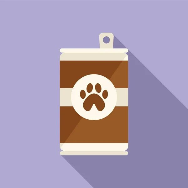 Frango cão comida pode ícone vetor plana. Animais de companhia —  Vetores de Stock