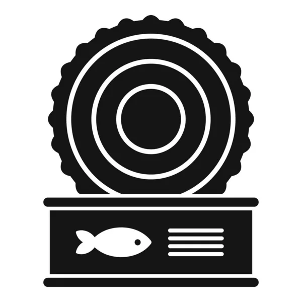 Abrir lata de peixe ícone vetor simples. Alimentos para animais de estimação — Vetor de Stock