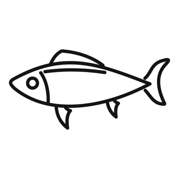 Chien nourriture poisson icône contour vecteur. Animaux de compagnie — Image vectorielle