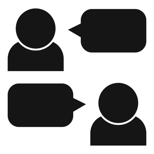 Group talk icon simple vector. Speak chat — Stock Vector