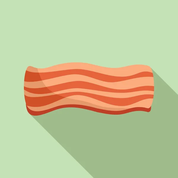 Strip bacon pictogram vlakke vector. Gerookt voedsel — Stockvector