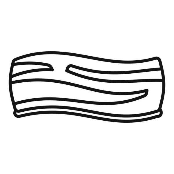 Bœuf bacon icône contour vecteur. Viande de petit déjeuner — Image vectorielle