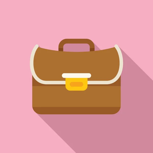 Job briefcase icon flat vector. Work bag — Stock Vector