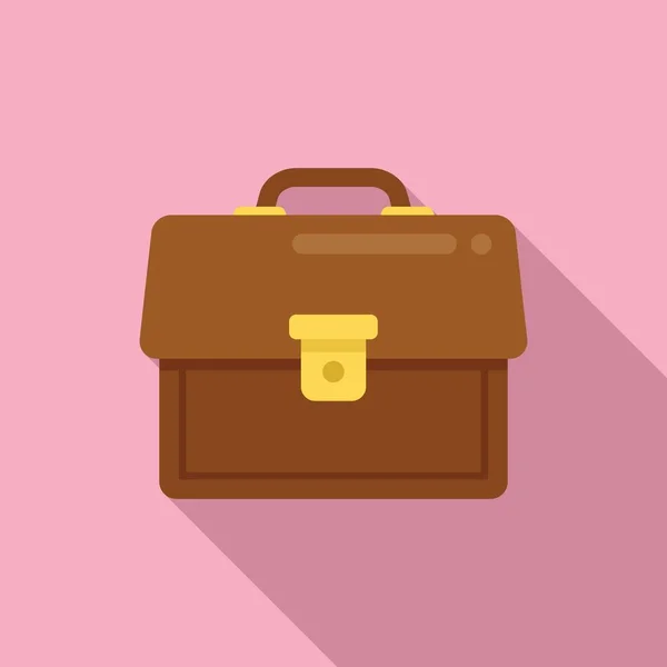 Man briefcase icon flat vector. Work bag — Stock Vector