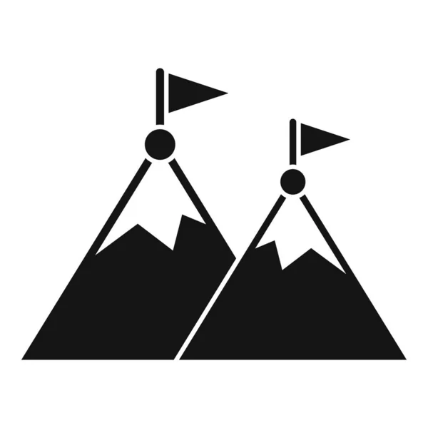 Velký horský cíl ikona jednoduchý vektor. Příležitost úspěchu — Stockový vektor