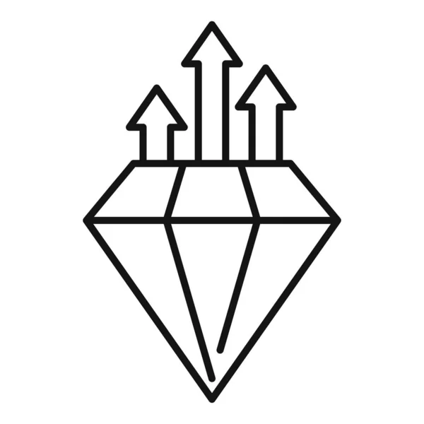Diamant-Gelegenheit-Symbol umreißt Vektor. Geschäftserfolg — Stockvektor