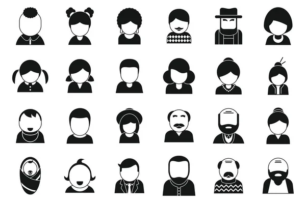 Generation icons set simple vector. Family people — Stock Vector