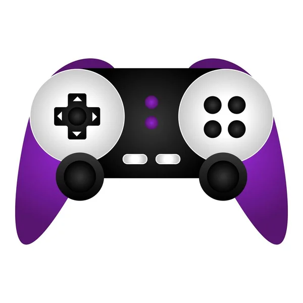 Violet icône joystick vecteur de dessin animé. Contrôle du jeu — Image vectorielle