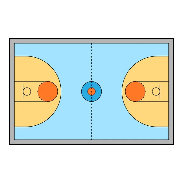 Basket arena fält ikon tecknad vektor. Bollutrustning — Stock vektor