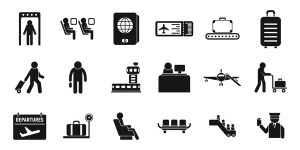 Airline passengers icons set simple vector. People case Royalty Free Stock Illustrations