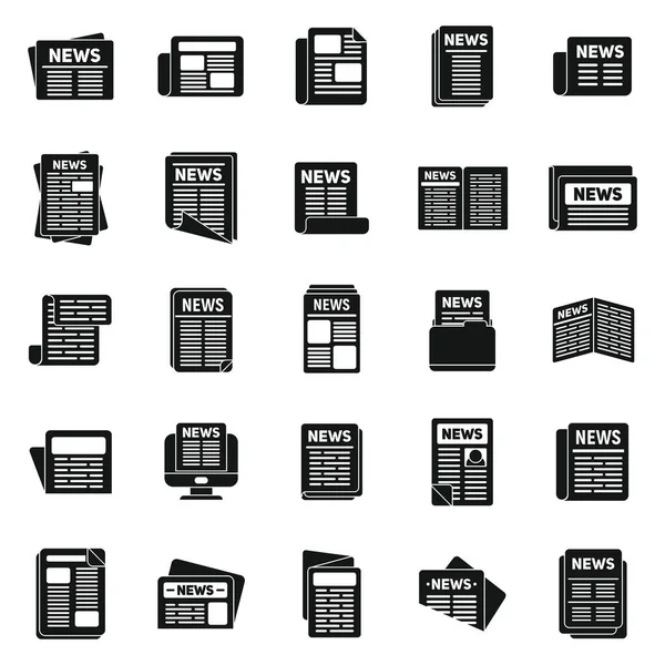 Newspaper icons set simple vector. Stack magazine — Stock Vector