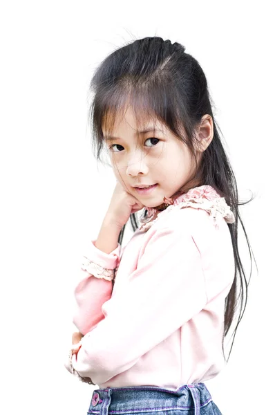 构成孤立的小亚洲女孩. — 图库照片