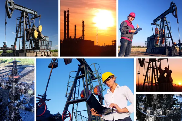 Працівники нафтового родовища Стокова Картинка