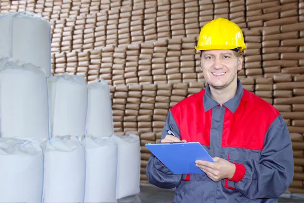 Happy Worker in Warehouse — Stock Photo, Image