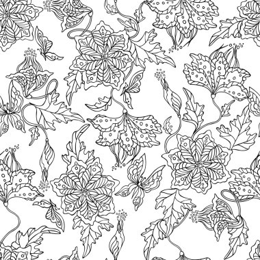 soyut çiçek desenli