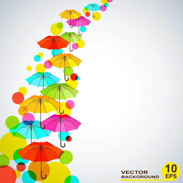 Abstrakt background with bright colorful umbrellas — Stock Vector