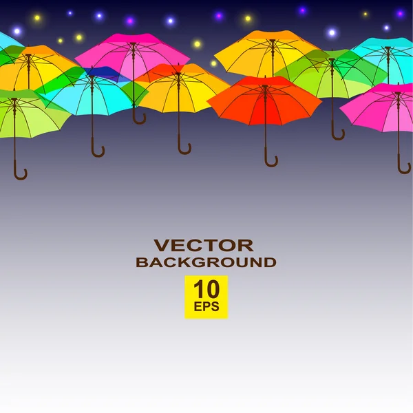 Vector background with bright umbrellas — Stock Vector