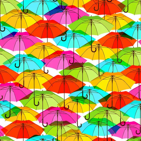 Padrão sem costura com guarda-chuvas coloridos brilhantes — Vetor de Stock