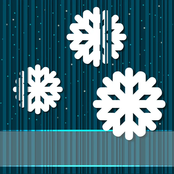 Winter Hintergrund mit Papier Schneeflocken — Stockvektor