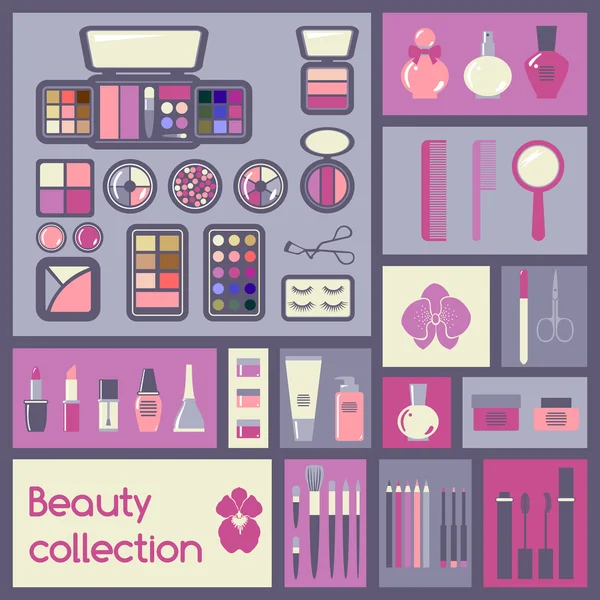 Set of cosmetics icons — Stock Vector