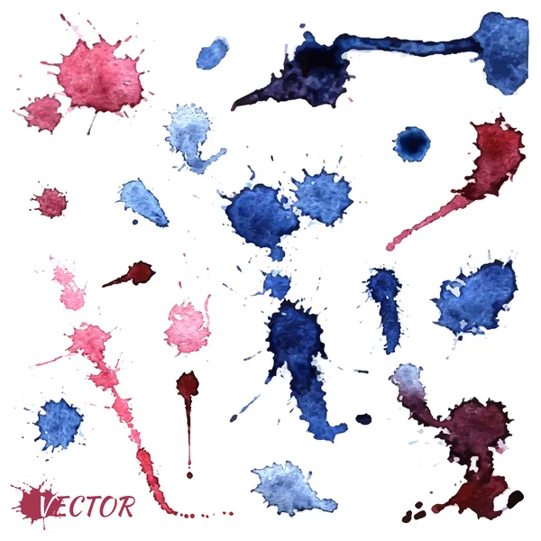 Watercolor vector spots — Stock Vector