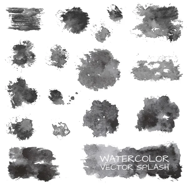 Salpicos de vetor aquarela — Vetor de Stock