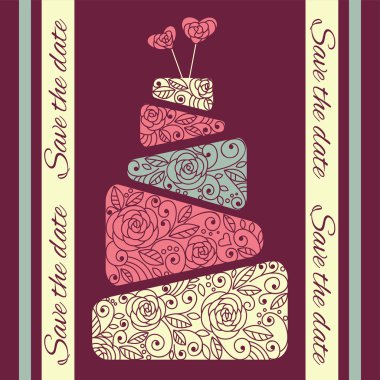 Vektör düğün pastası