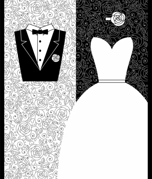 Cartão de casamento em estilo elegante — Vetor de Stock