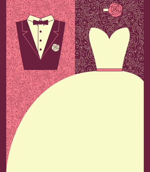 Wedding card in elegant style. — Stock Vector