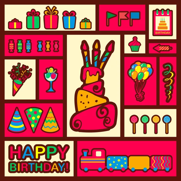 Vector happy birthday background. Greeting card — Stock Vector