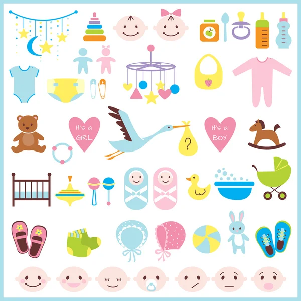 Baby shower set — Stock Vector