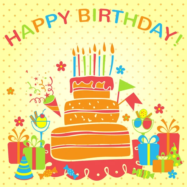 Vector happy birthday background. Greeting card Stock Vector Image by ...