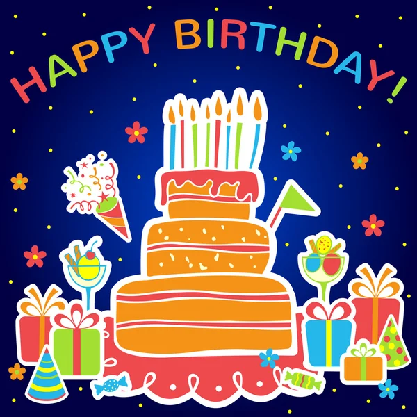 Vector happy birthday background. Greeting card — Stock Vector