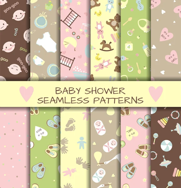 Set von Baby-Dusche flache Elemente — Stockvektor