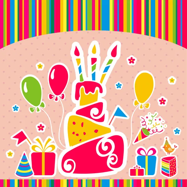 Vector happy birthday background. Greeting card Stock Vector Image by ...