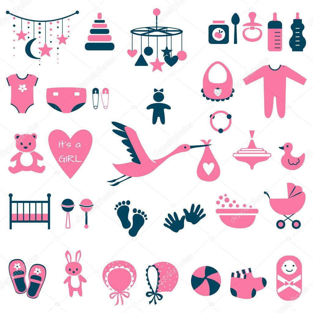 its a girl baby shower clipart