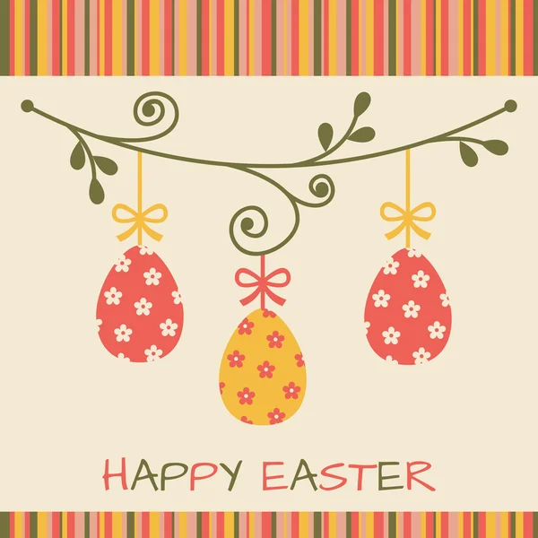Carte de Pâques avec œufs sur fond pastel . — Image vectorielle