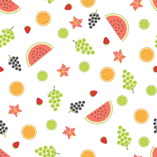 Modèle sans couture d'été avec des fruits . — Image vectorielle