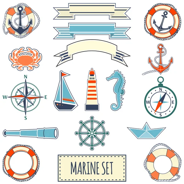 Set marin plat — Image vectorielle