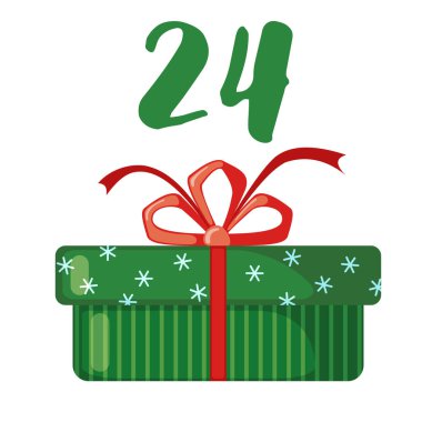 Noel Advent takvim şablonu. Vektör çizimi. 24 gün Noel.