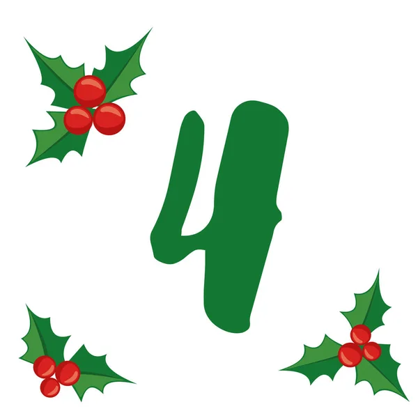 Kerstadventskalender Template Vector Illustratie Dagen Van Kerstmis — Stockvector