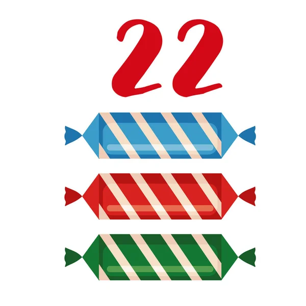 Kerstadventskalender Template Vector Illustratie Dagen Van Kerstmis — Stockvector