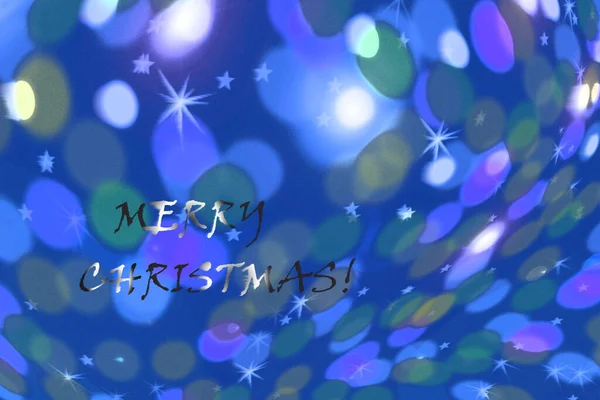 Christmas Card Blue Holiday Card Merry Winter Holidays — Foto de Stock