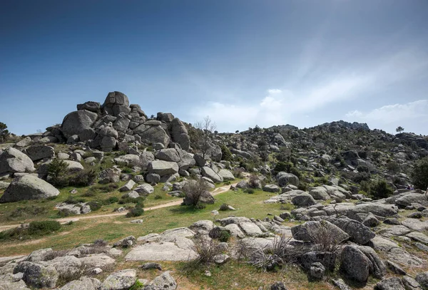 Utsikt Över Entrecabezas Bergspass Det Ligger Guadarrama Bergen Kommunen Zarzalejo — Stockfoto