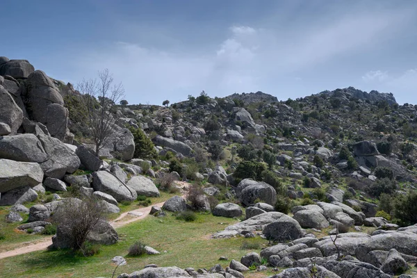 Utsikt Över Entrecabezas Bergspass Det Ligger Guadarrama Bergen Kommunen Zarzalejo — Stockfoto