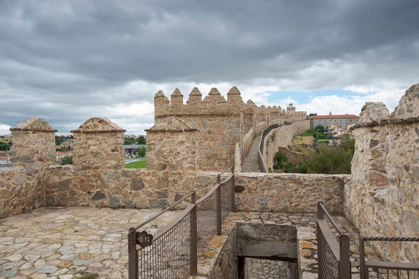 Mura Avila Spagna Questo Sito Monumento Nazionale Città Vecchia Stata — Foto Stock